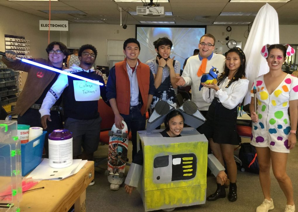 Group of students dressed for halloween